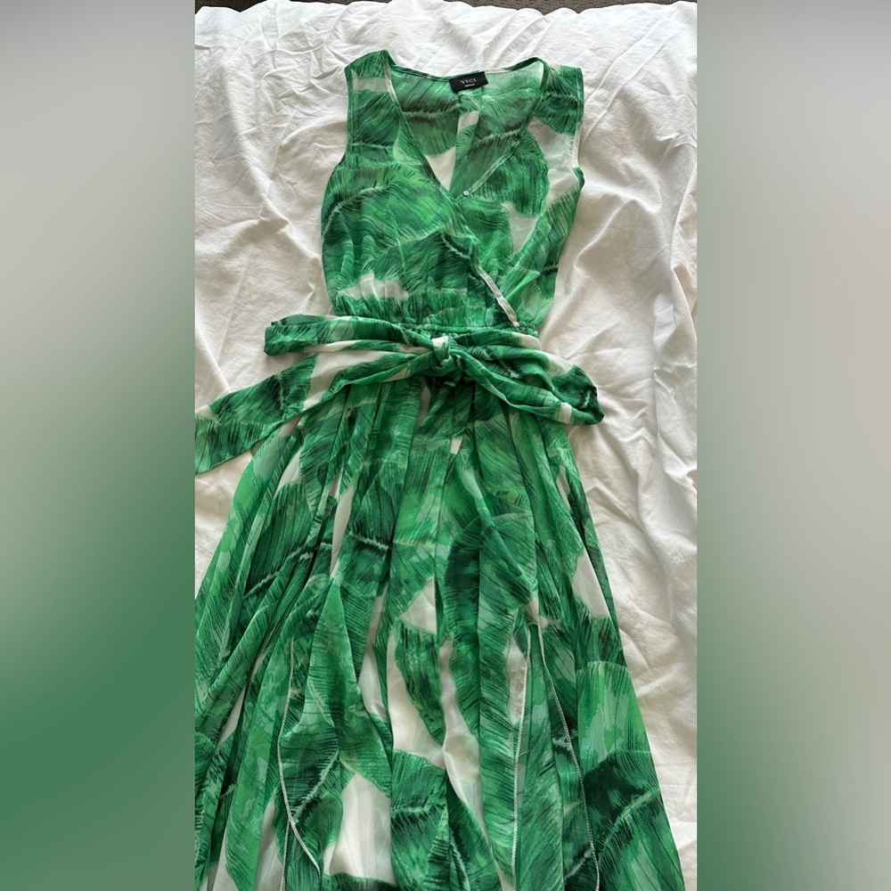 VICI palm leaf flowy dress